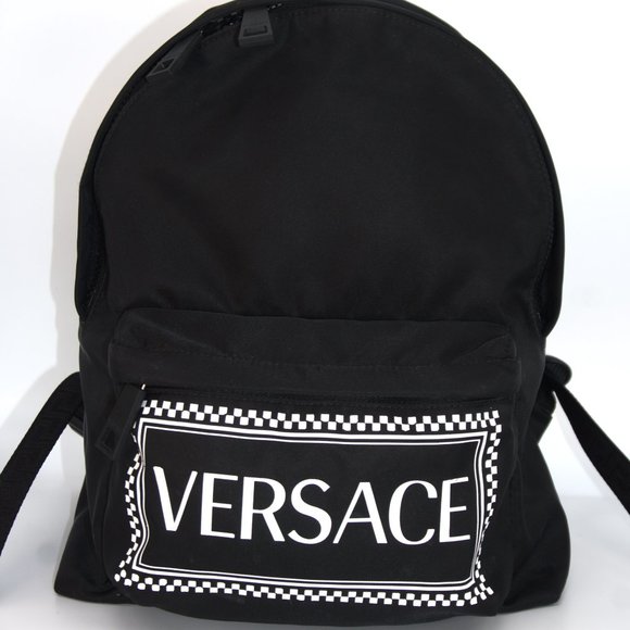 Versace Logo Nylon Backpack - Picture 1 of 16